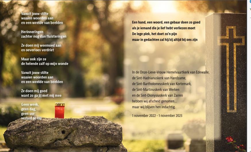 Kaartje Allerzielen 2023 PE Krekedal Kortemark © Pastorale Eenheid O.L.V. Krekedal Kortemark