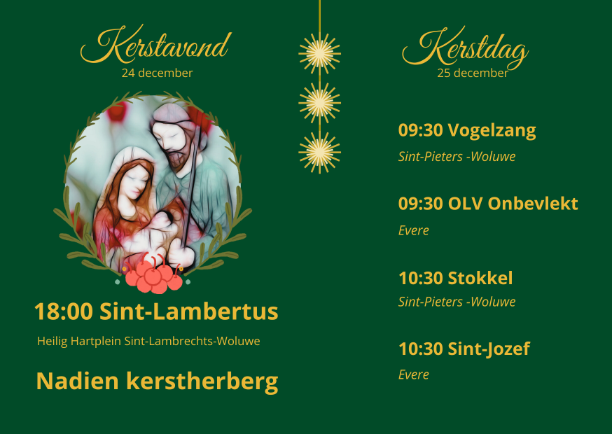 Uitnodiging Kerstvieringen 2023 © Mariette Dhondt