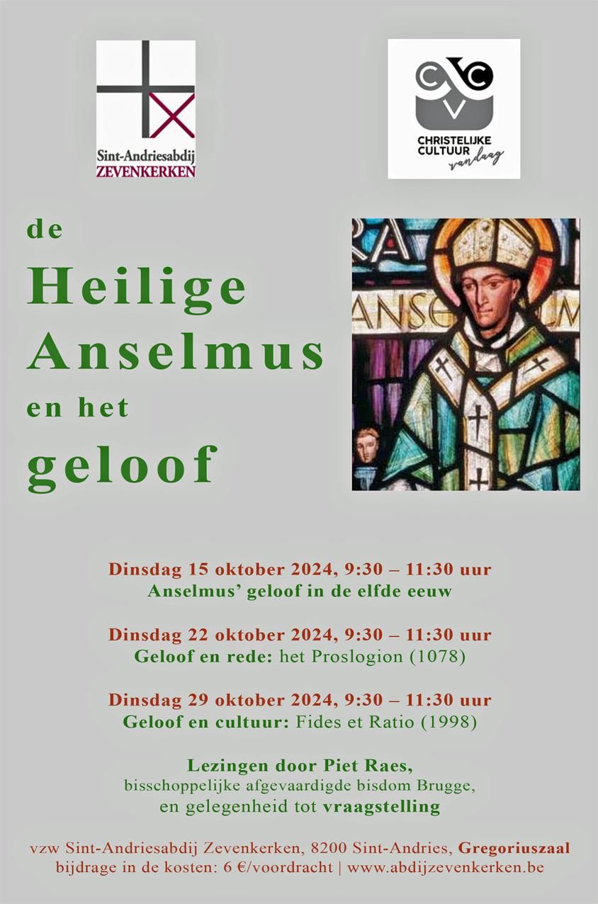 Drie maal de heilige Anselmus van Canterbury © St.-Andriesabdij Zevenkerken
