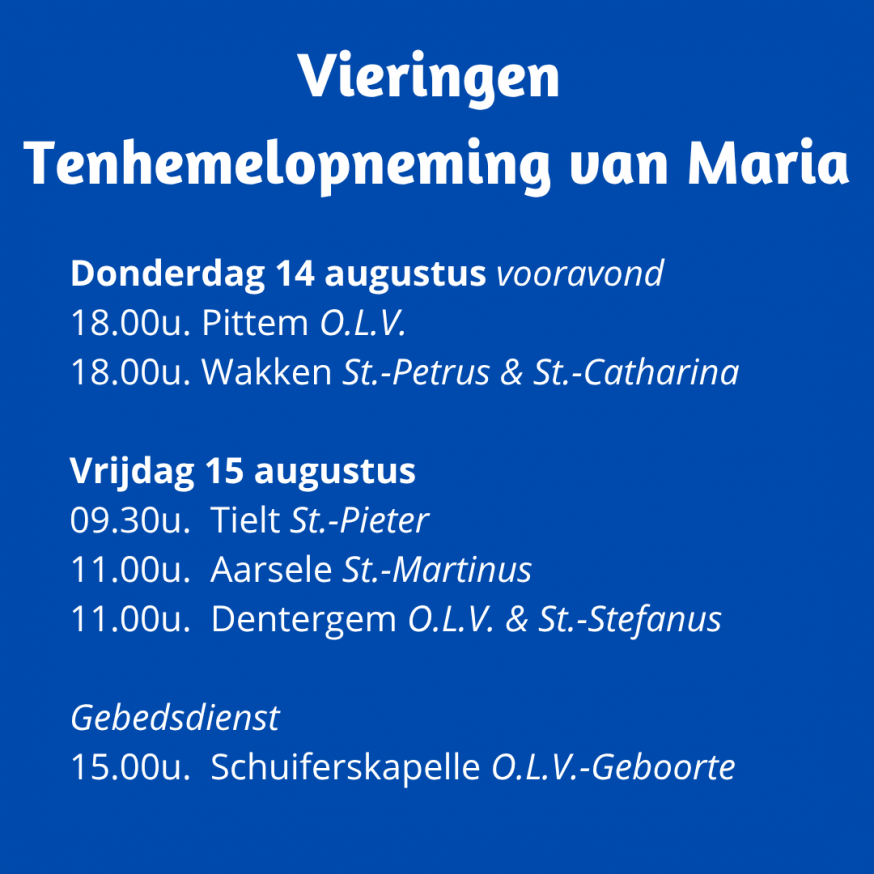 Vieringen 15 augustus 