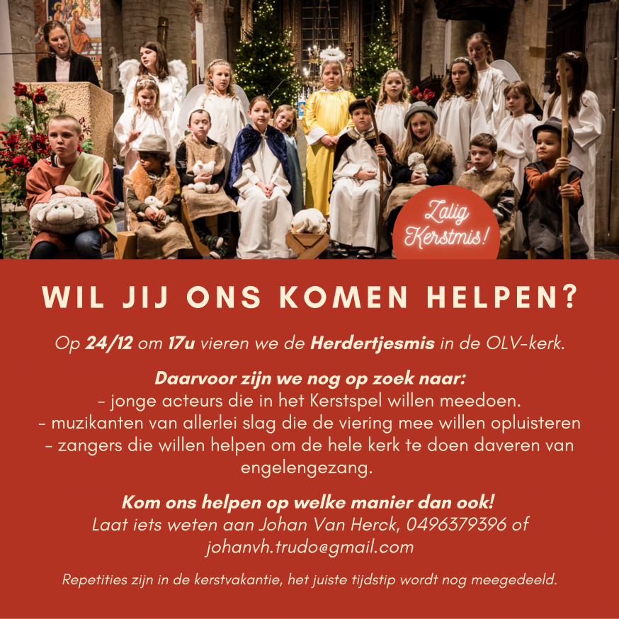 Herdertjesmis2025 — Kom Jij Ons Helpen? © PE Sint-Trudo