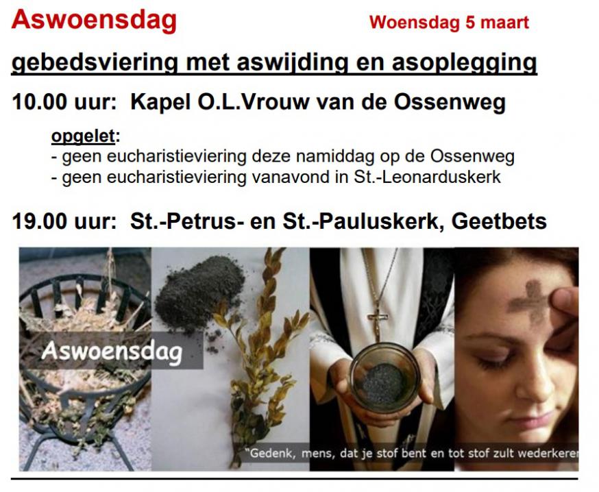 Aswoensdag 2025 © Pastorale Zone Zoutleeuw - Geetbets