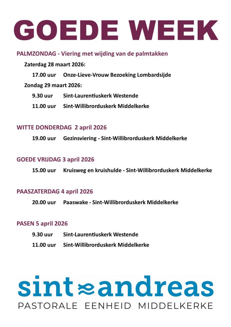 Affiche Goede Week © Luc Vanden Bogaerde