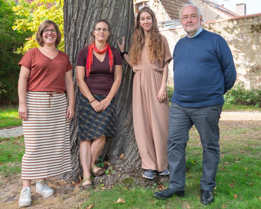 Dienst zorgpastoraat bisdom Brugge: Ilse De Deyne, Elke De Greef, Elien Rogiers en Piet Vandevoorde © Michiel Vanmulders