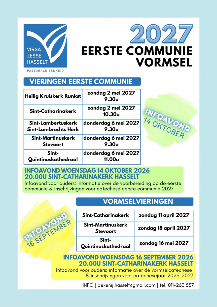 2027 | vieringen eerste communie & vormsel © @PEVirgaJesseHasselt