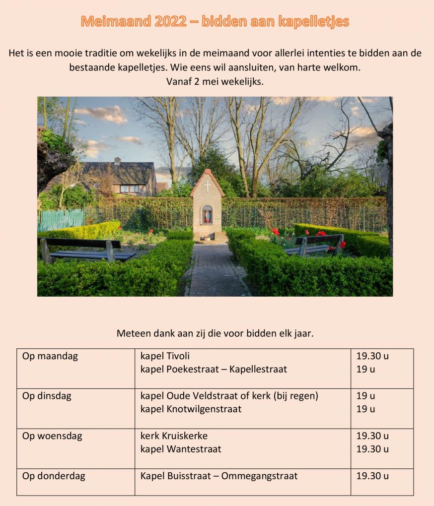 meimaand bidden aan de kapelletjes 