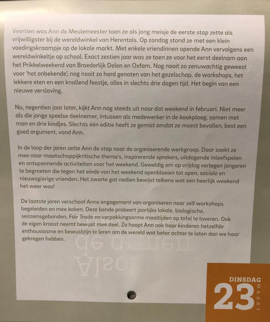 Vastenkalender 23 maart 2021 © Broederlijk Delen
