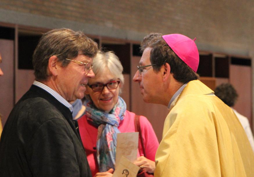 Benoit en Marie-Hélène met bisschop Lode enkele jaren terug 