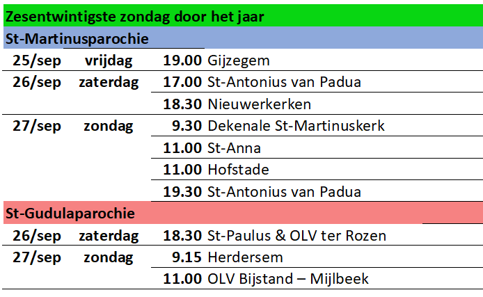 26ste zondag dhj 