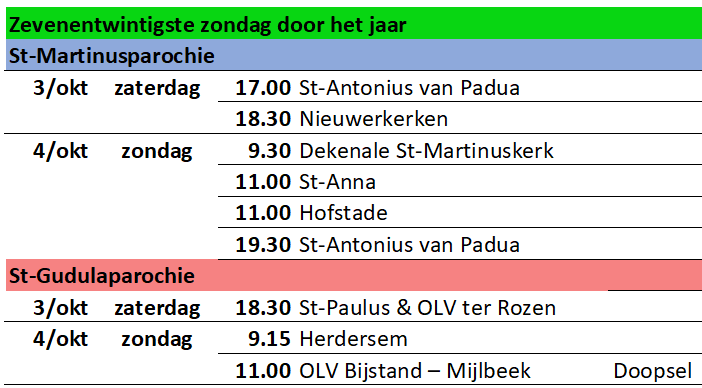27ste zondag dhj 