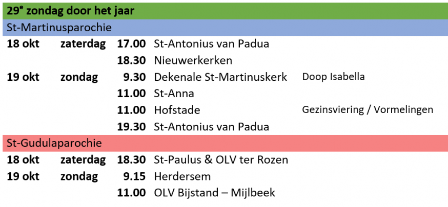 29ste zondag dhj 