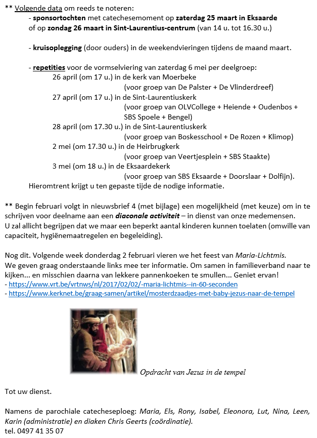Vormselcatechese 2022-2023 - Nieuwsbrief 3 