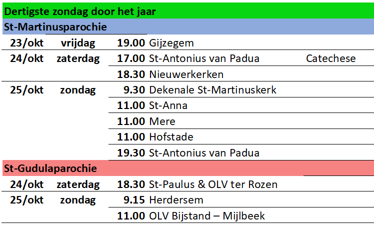 30ste zondag dhj 