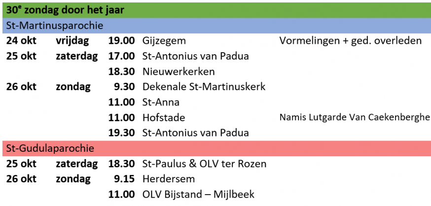 30ste zondag dhj 