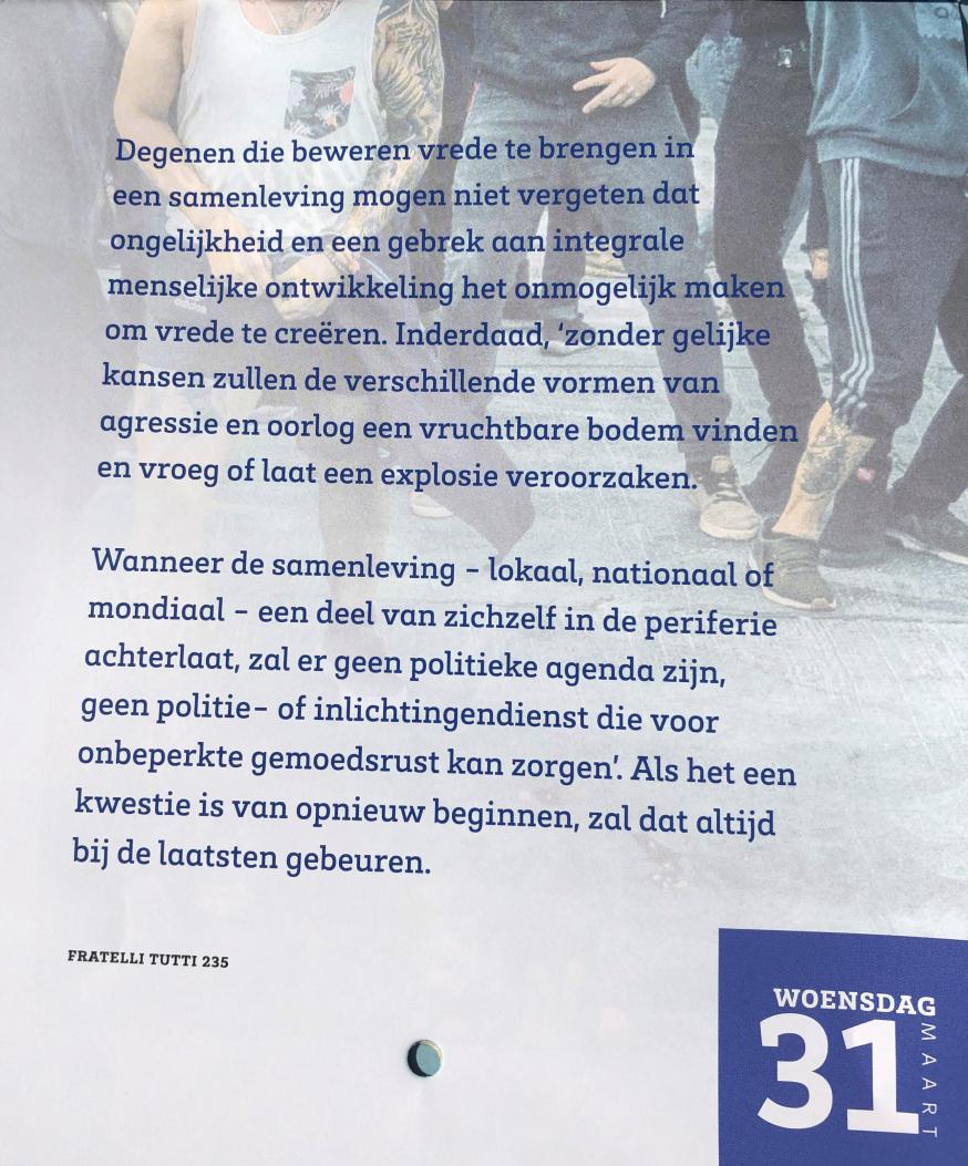 Vastenkalender woensdag 31 maart. © Broederlijk Delen