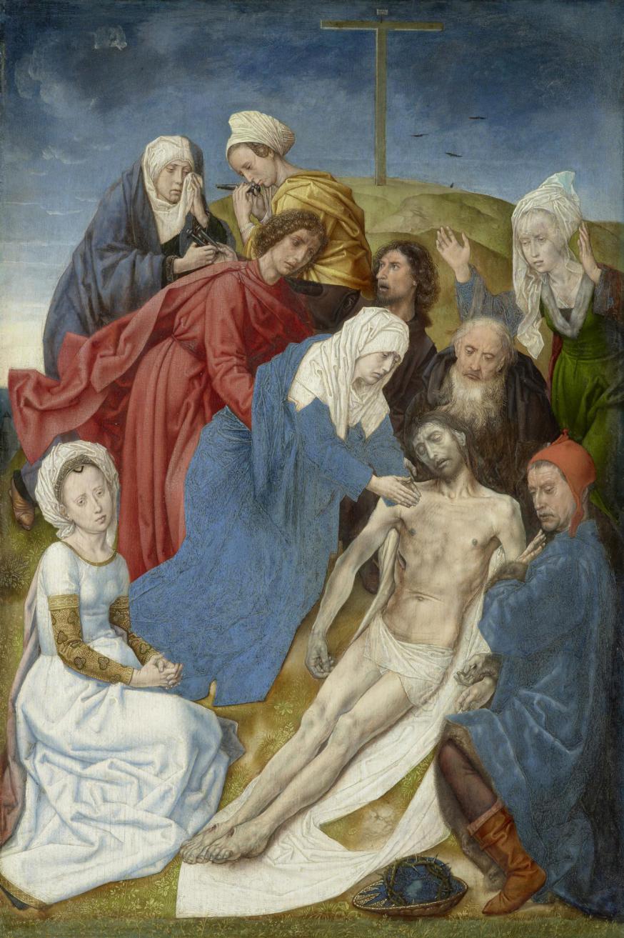 ‘Beweinung Christi des Wiener Diptychons’ van  Hugo van der Goes, gedateerd rond 1477/79, Wien, Kunsthistorisches Museum, Gemäldegalerie. © KHM-Museumsverband