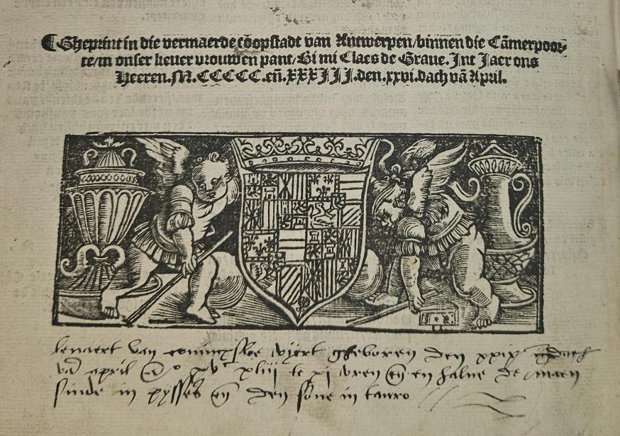 Aantekening over geboorte van zoon op laatste pagina © Bibliotheek Grootseminarie