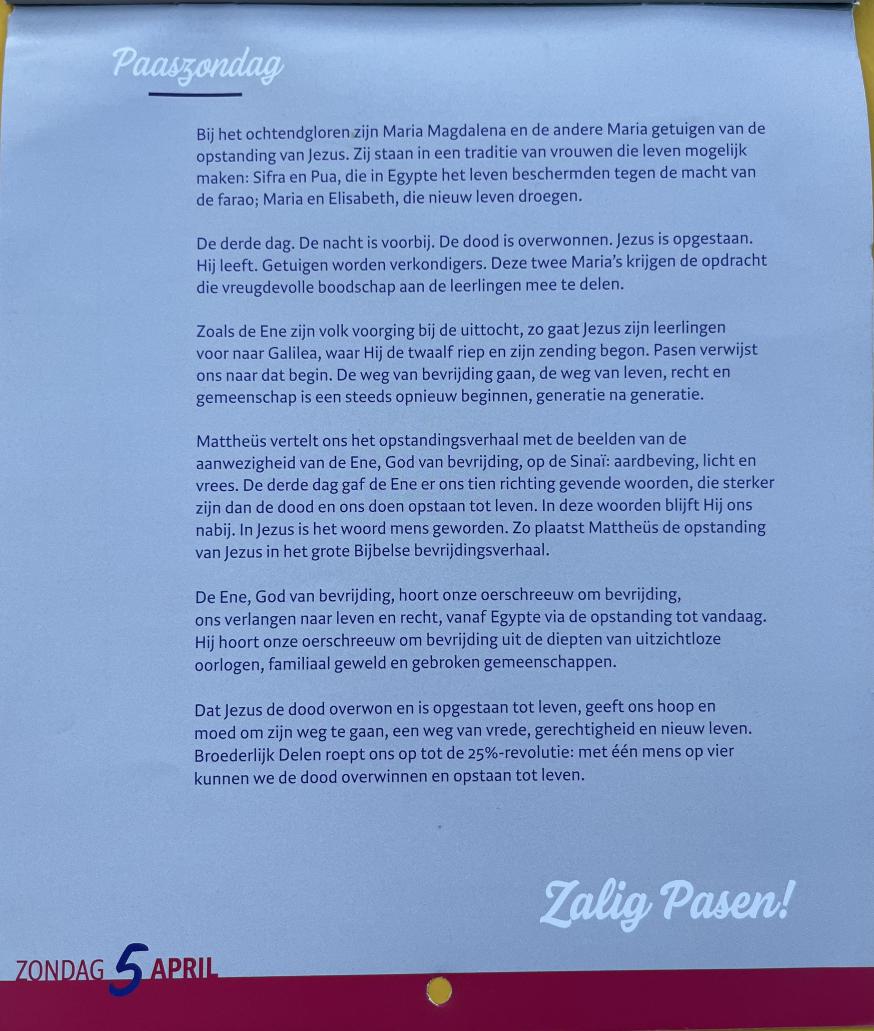 5 april Paaszondag 2026 © Broederlijk Delen