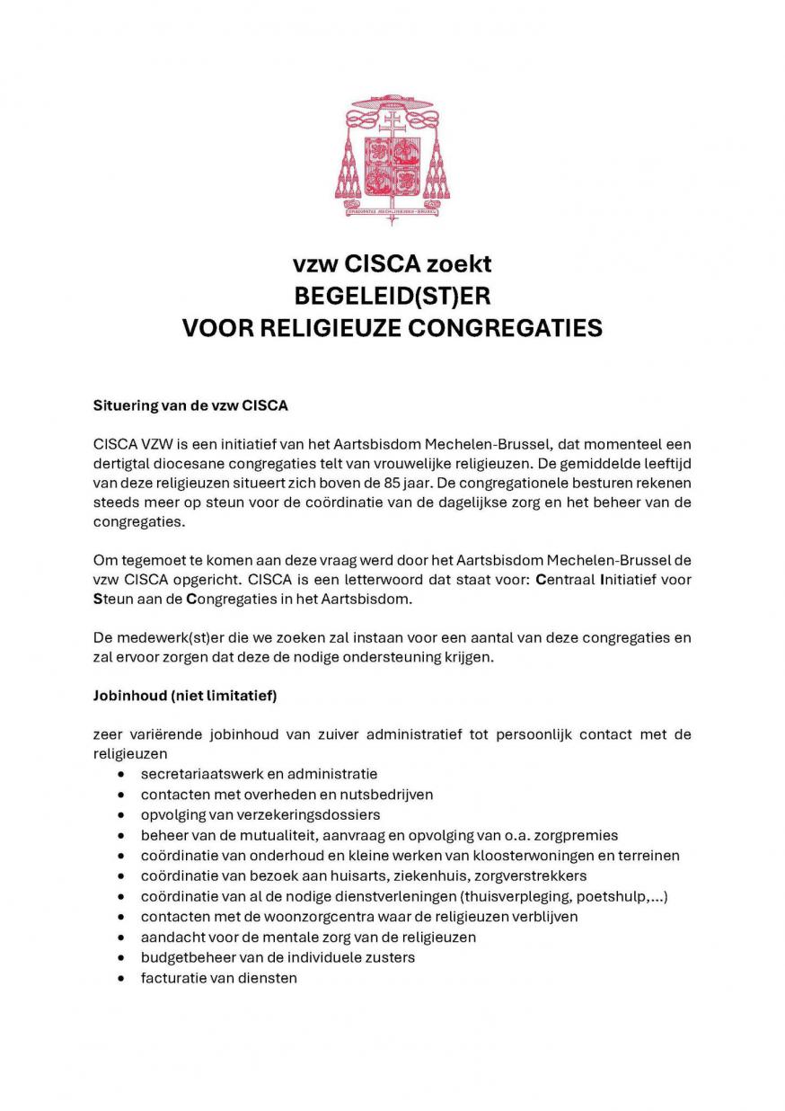 vzw Cisca zoekt © Aartsbisdom Mech-Bru