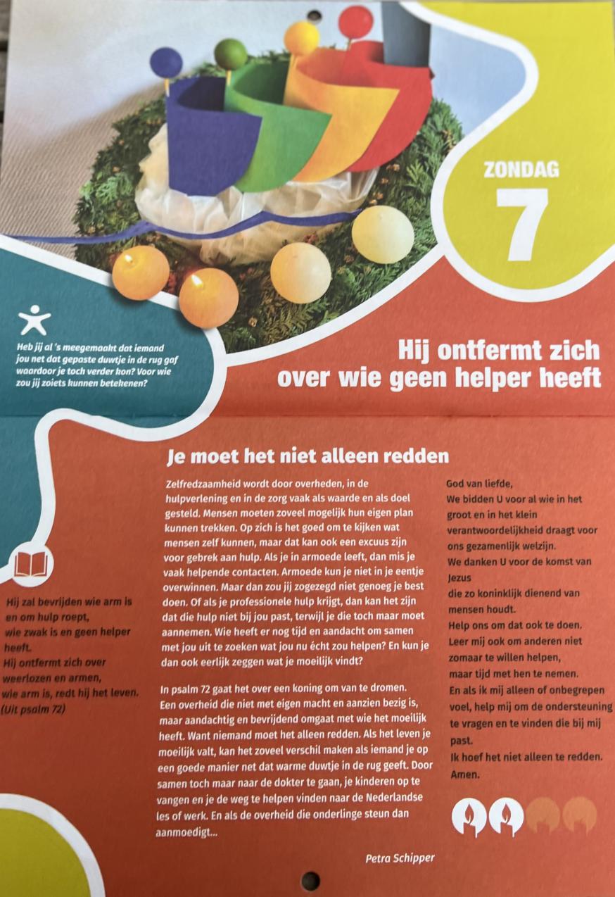 Adventskalender 7 dec zond. 2025 © Welzijnszorg