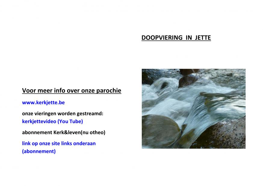 boekje doop 1  © Kerk Jette 