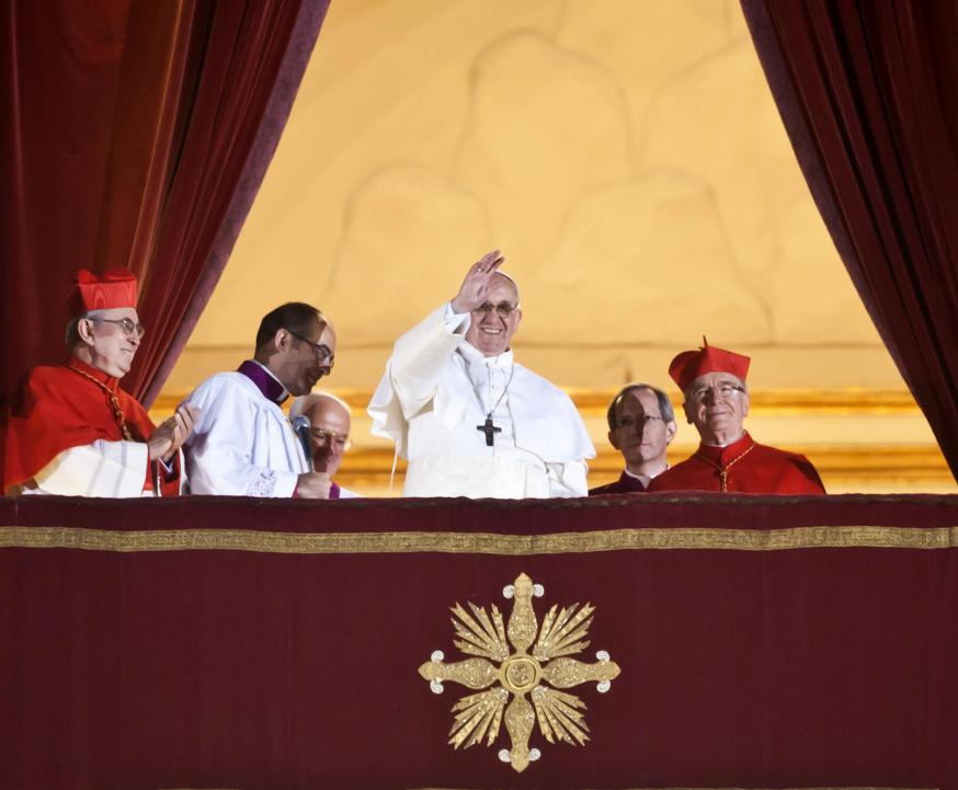 Eerste publieke verschijning paus Franciscus © © Mazur/catholicnews.org.uk