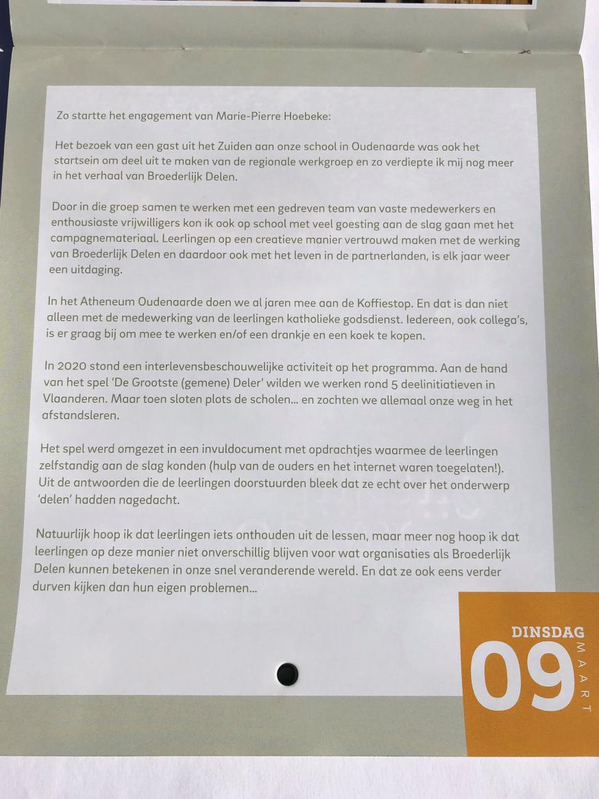 Vastenkalender 9 maart 2021 © Broederlijk Delen