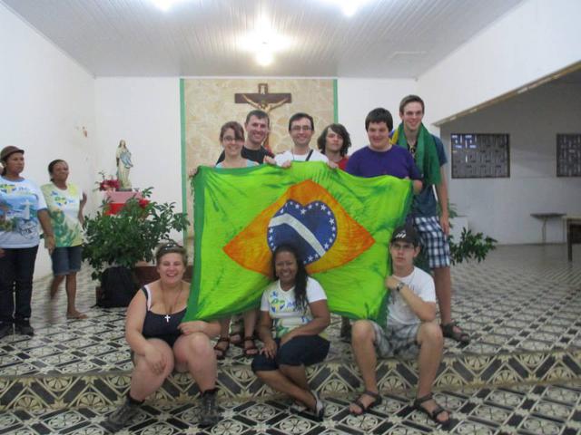 Stefanie (links onderaan) was er ook bij tijdens de WJD in Rio in 2013