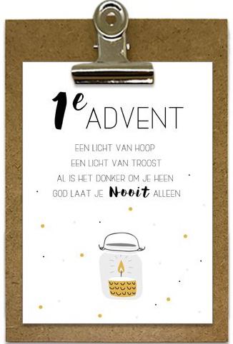 Adventskaarten met staander. 