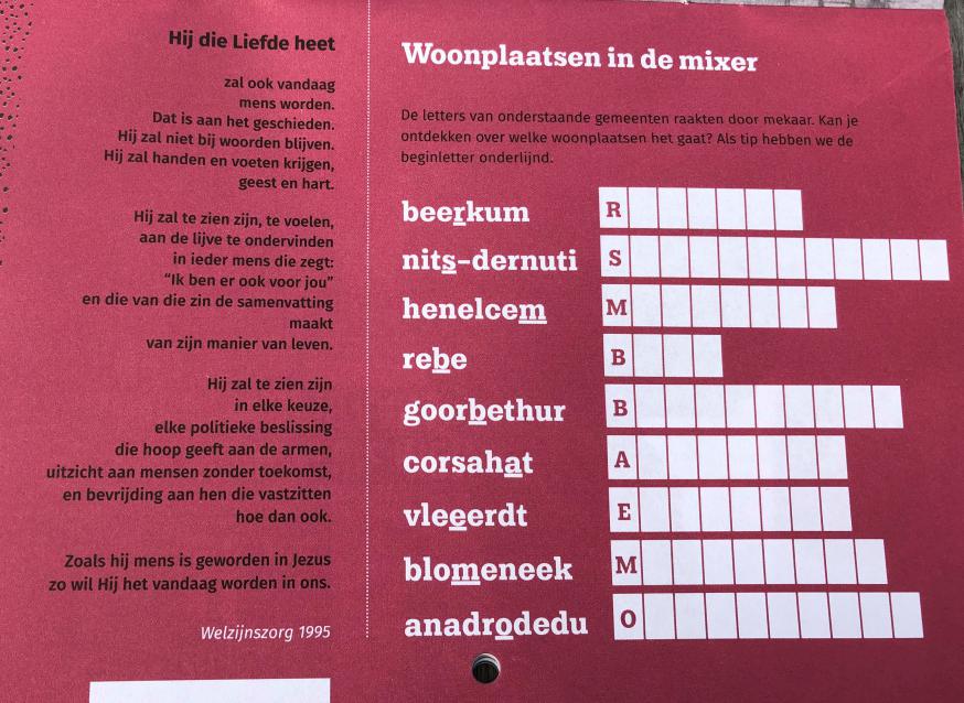 Advent 10/12/21 © Welzijnszorg 2021