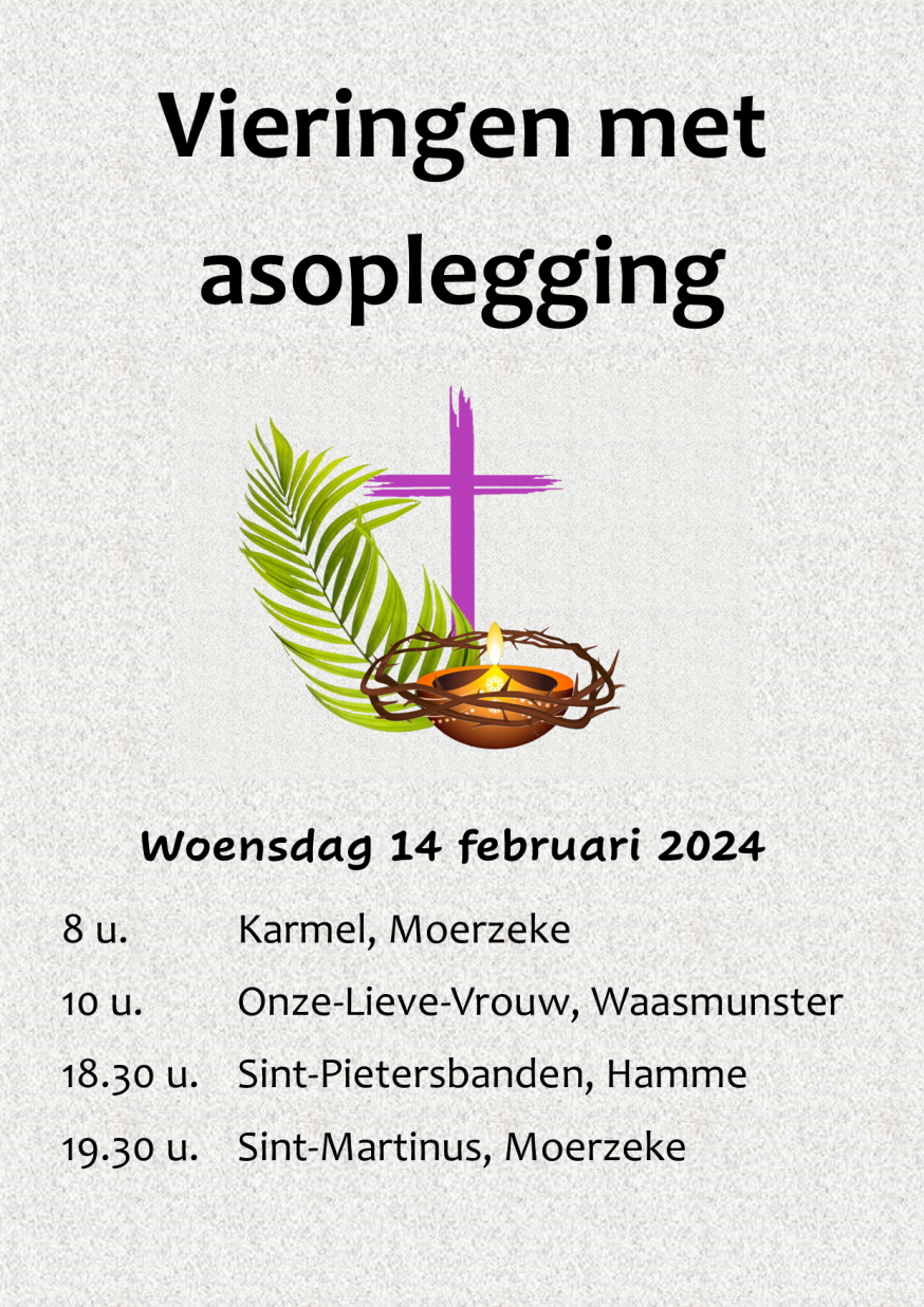 affiche vieringen Aswoensdag 