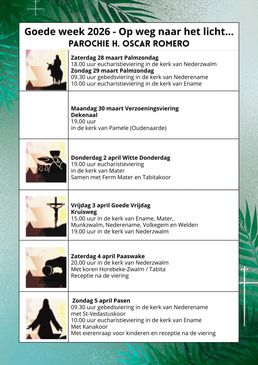 Vieringen Goede Week 2026 