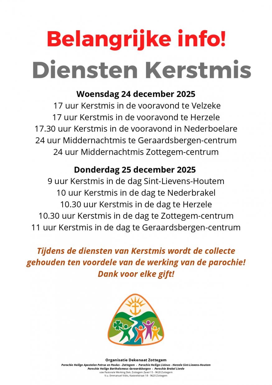 diensten kerstmis 