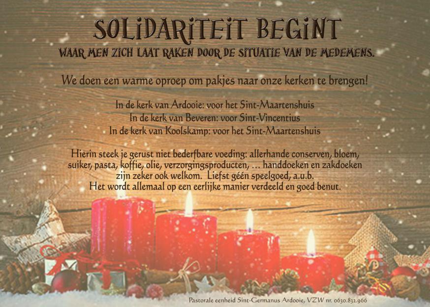Kerstcadeautjes welkom in onze kerken © Mimi Braekevelt
