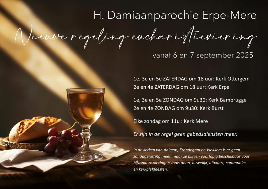 Nieuwe regeling weekendvieringen 