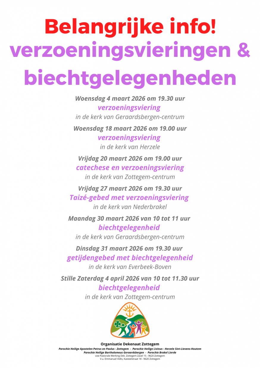 Affiche verzoeningsvieringen 