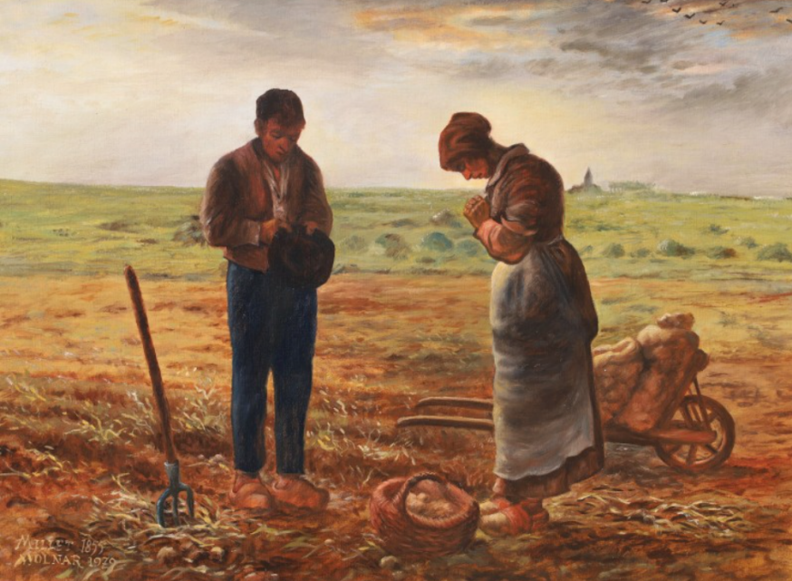 Angelus (1857 - Jean-François Millet) reproductie 