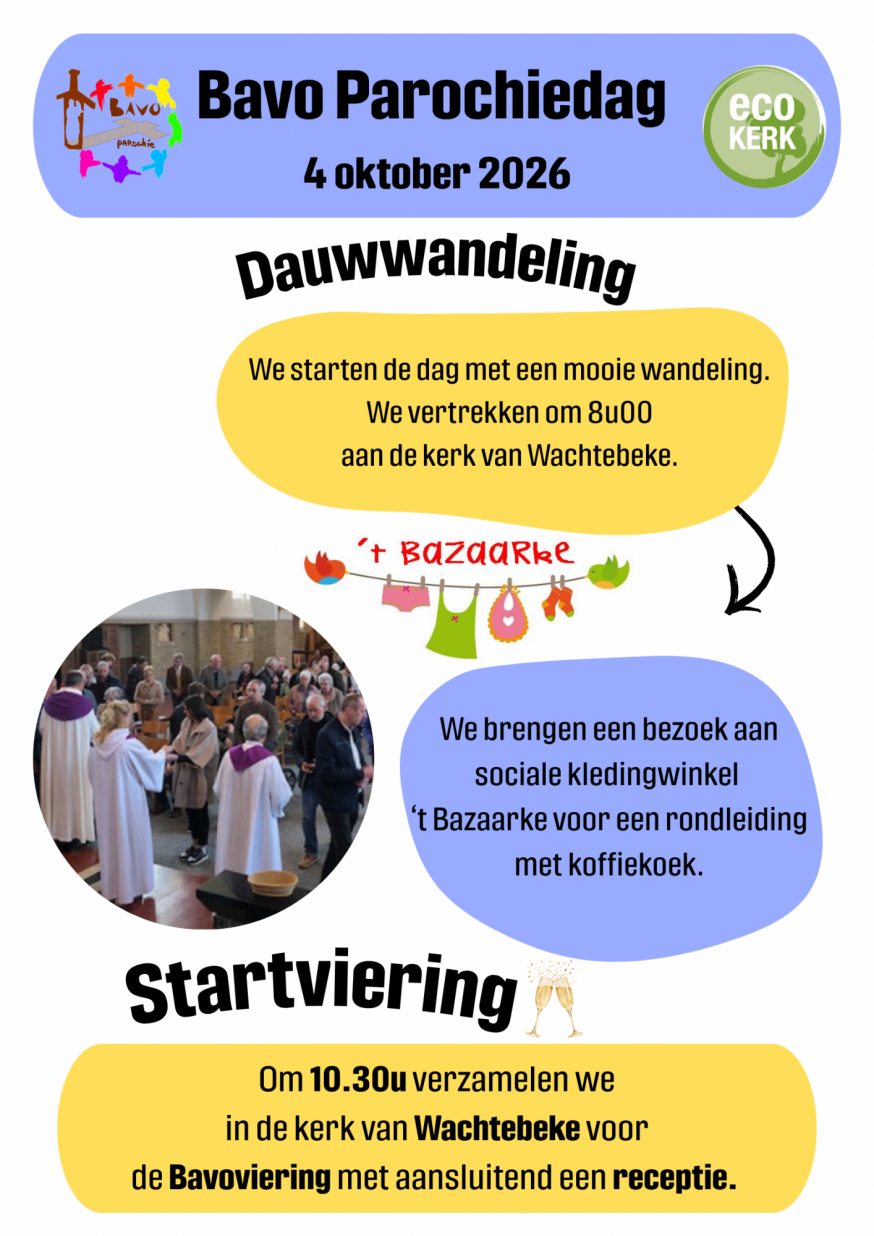 Bavo Parochiedag 4 oktober 2026 in Wachtebeke 