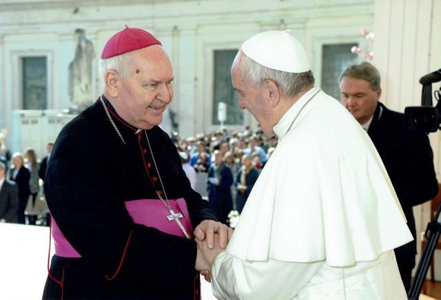 Bisschop Frans Wiertz in een onttmoeting met paus Franciscus © Bisdom Roermond