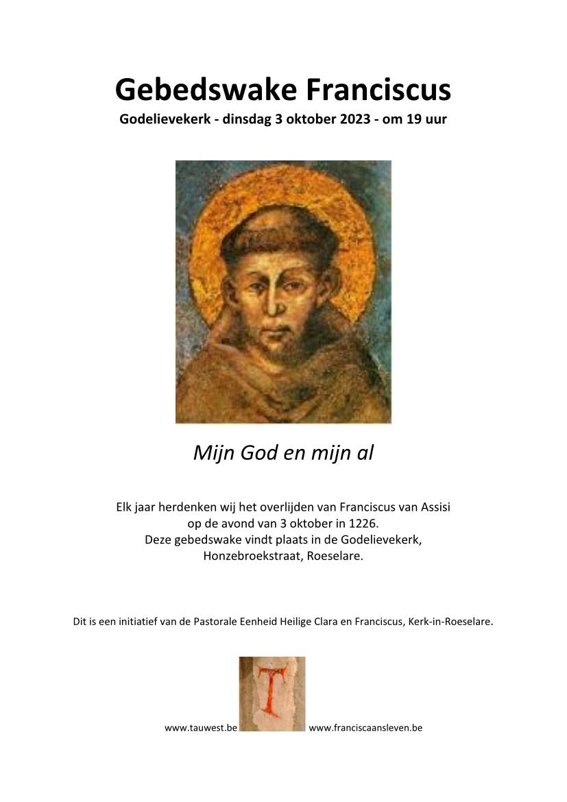 Affiche gebedswake Franciscus 