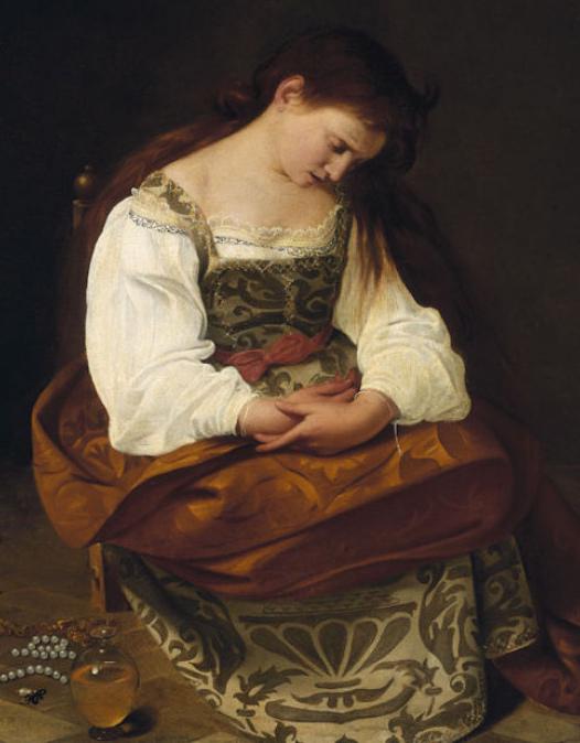 De boetvaardige Maria Magdalena, Caravaggio. © WikiCommons De boetvaardige Maria Magdalena, Caravaggio. © WikiCommons