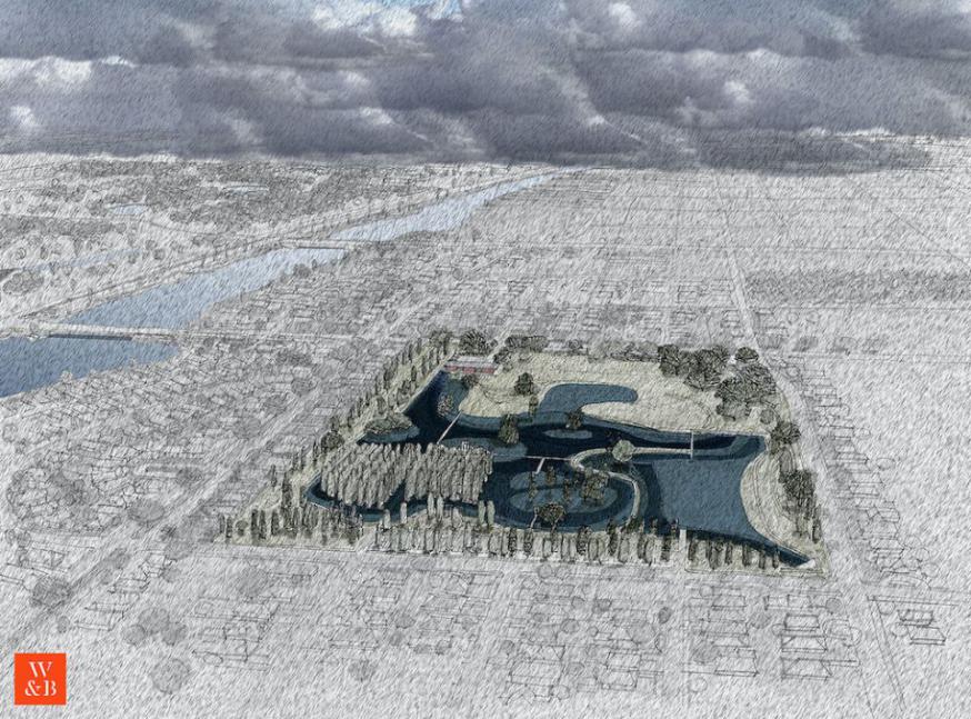 Geplande watertuin in New Orleans © Architecten Waggonner & Ball Geplande watertuin in New Orleans © Architecten Waggonner & Ball