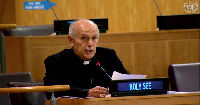 Mgr. Caccia, de permanente vertegenwoordiger van de H. Stoel bij de VN © Holy See Mission