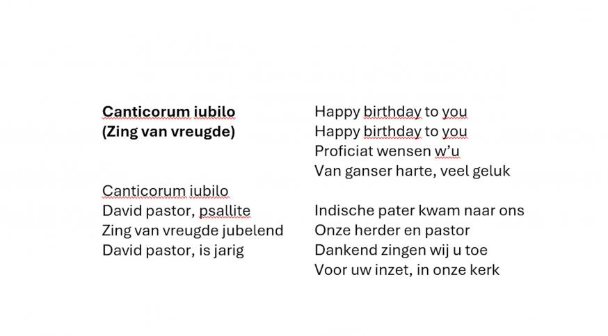 Verjaardag pater David 