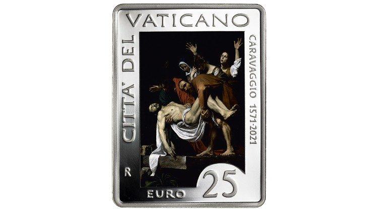 Vaticaanstad brengt een rechthoekige munt van 25 euro op de markt © Vatican Media