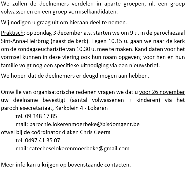 Catechese op zondag 
