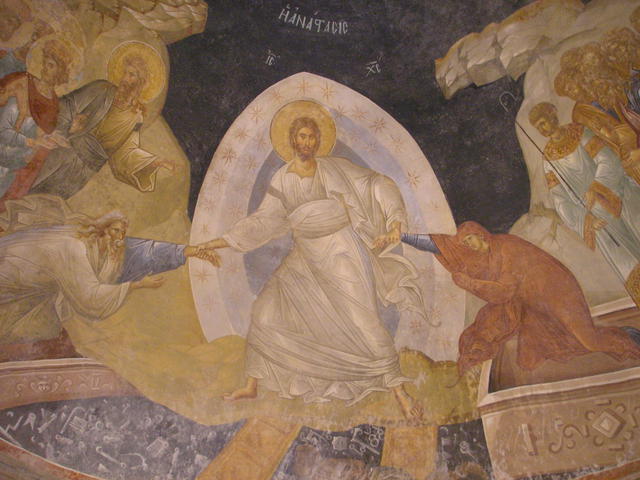 Fresco in de Chorakerk in Istanbul (14de eeuw)