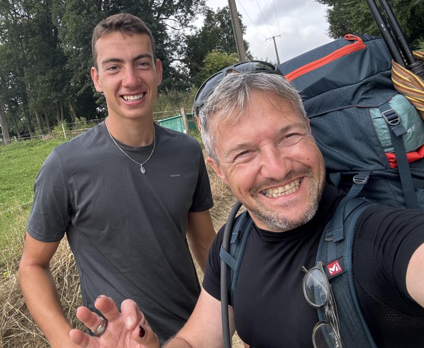 Met zijn camino-zoon Thierry 