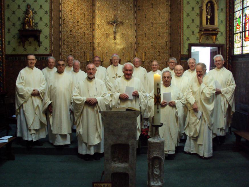 Jubilerende priesters, wijdingsjaar 1968 © Bisdom Gent, foto: Claire-Marie Cloquet