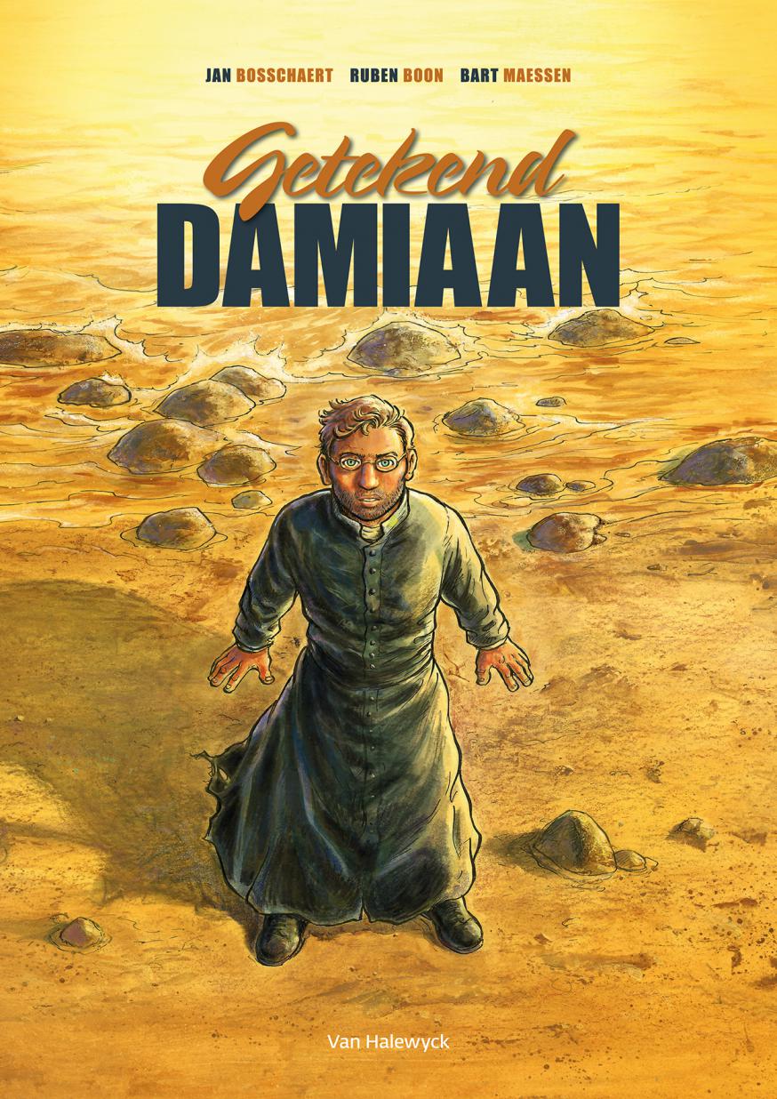 De cover van de Damiaanstrip © Uitgeverij Van Haleyck De cover van de Damiaanstrip © Uitgeverij Van Haleyck